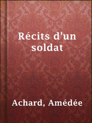 cover image of Récits d'un soldat
